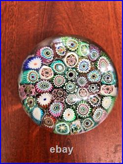 Two Vintage Murano Millefiori Glass Paperweights