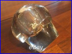 VINTAGE ART GLASS PAPERWEIGHT SIgned QUERANDI With GOLD & SILVER INSIDE Nice