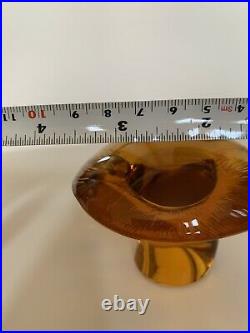 VINTAGE GORGEOUS Viking Glass AMBER Mushroom 2.5 Tall Mid-Century ART GLASS