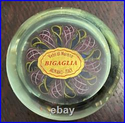 VINTAGE MURANO ART GLASS CROWN DESIGN PAPERWEIGHT with BIGAGLIA LABEL