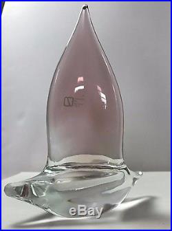 VINTAGE MURANO V NASON & C GLASS PAPERWEIGHT NAUTICAL BOAT SCULPTURE SIGNED1970s