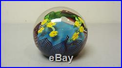 VINTAGE ORIENT & FLUME ART GLASS PAPERWEIGHT with BIRD, SIGNED, DATED 1978