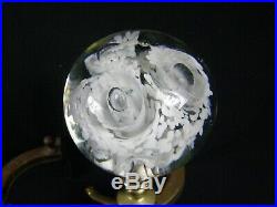 VINTAGE PAIR PAPERWEIGHT ANDIRONS ART GLASS BRASS VINTAGE UNSIGNED St. Clair