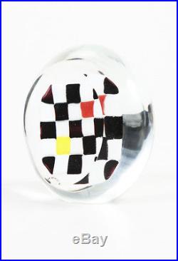 VINTAGE Versace Clear Multicolor Glass Venini Paperweight