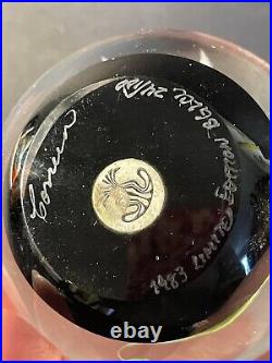 VTG 1983 Correia Glass Paperweight Flower Limited Ed. 24/100 Signed-Scratches
