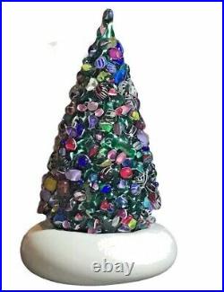 VTG Cape Cod Glass Works  Millefiori Latticino Christmas Tree Paperweight 4H