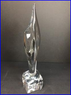 VTG Daum France Signed Crystal Art Glass Figurine Paperweight Sculpture 12 Tall