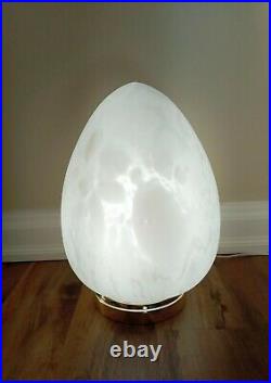 VTG Glass Egg Table Lamp Frosted White Mid Century Home Decor 13