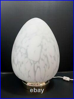 VTG Glass Egg Table Lamp Frosted White Mid Century Home Decor 13