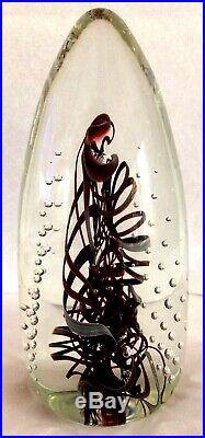 VTG Henry Summa Art Glass 6Cone Sculpture withSpirals & Controll Bubbles. Signed