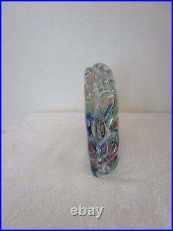 VTG Murano Aquarium Paperweight 6 Fish Multicolor With Bubbles 7 7/8'' chipped