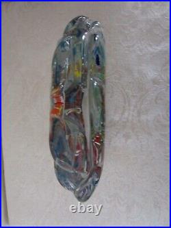 VTG Murano Aquarium Paperweight 6 Fish Multicolor With Bubbles 7 7/8'' chipped