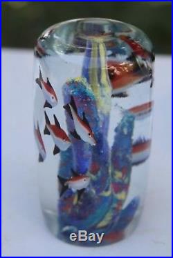 VTG Murano Art Glass Fish Tank Aquarium Paperweight