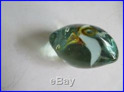 VTG Signed Dominick Labino Glass Paperweight Goldfish Unusual Shape Dated1968