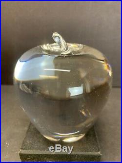 VTG Steuben 4 Art Clear Crystal Glass Apple Fruit Paperweight Heavy 2 lbs Mint