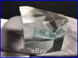 VTG Steuben Art Glass Crystal Orb Cube #8401 Paperweight Modernist Sculpture