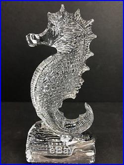 VTG Waterford Crystal SEAHORSE Paperweight Figurine 7 Tall With ORIGINAL BOX