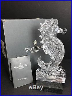 VTG Waterford Crystal SEAHORSE Paperweight Figurine 7 Tall With ORIGINAL BOX