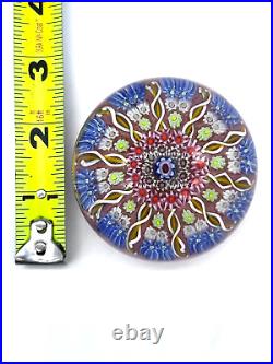 Vasart Vintage Ten Spoke Millefiori Radial Wavy Concentric Art Glass Paperweight