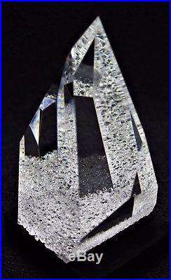 Very Large Steuben Glass Sculpture Pyramidon Paperweight Vintage box
