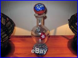 Very Rare Vintage Signed Baccarat Millefiori Decanter Perfume Bottle Paperweight