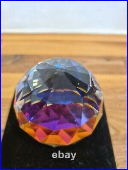 Very Rare! Vintage Swarovski Large size 60mm Crystal Tainbow Vitrail Paperweight