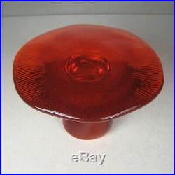 Viking Glass Mushroom Jumbo Persimmon Orange Size 5.4 Inch VTG 60s MOD Art