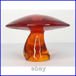 Viking Glass Mushroom Jumbo Persimmon Orange Size 5.5 Inches Vintage 60s