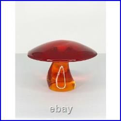 Viking Glass Mushroom Jumbo Persimmon Orange Size 5.5 Inches Vintage 60s