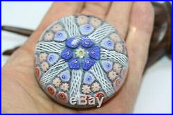 Vintage 1850's French Baccarat Concentric Millefiori Paperweight Art Glass 6.5CM