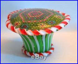 Vintage 1950s Candy Cane Heart Glass Large Paper Weight