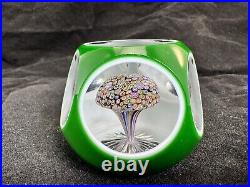 Vintage 1952 Saint Louis Double Overlay Millefiori Mushroom Starred Base Green