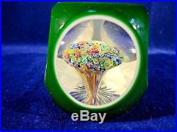 Vintage 1954 St LOUIS 2x Overlay FACETED Millefiori MUSHROOM Glass PAPERWEIGHT
