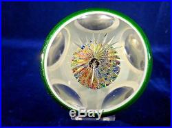 Vintage 1954 St LOUIS 2x Overlay FACETED Millefiori MUSHROOM Glass PAPERWEIGHT