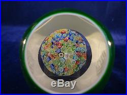 Vintage 1954 St. LOUIS 2x Overlay FACETED Millefiori MUSHROOM Glass PAPERWEIGHT