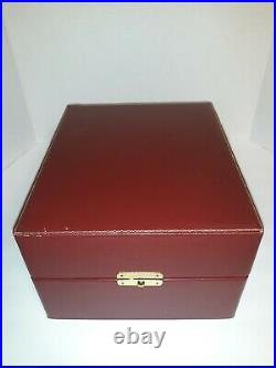 Vintage 1970s RED BOX STEUBEN EXCALIBUR CRYSTAL paperweight 18K GOLD & STERLING