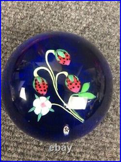 Vintage 1974 Baccarat limited edition strawberry glass paperweight