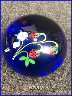 Vintage 1974 Baccarat limited edition strawberry glass paperweight