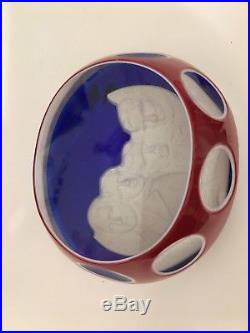 Vintage 1976 569/1000 Mount Rushmore Cameo Glass Crystal Baccarat Paperweight