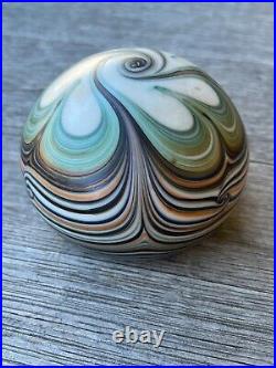 Vintage 1977 Authentic Jim Grant Colored Studio Art Glass Paperweight