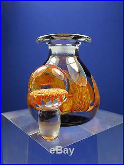 Vintage 1977 Caithness Glass Petal Ink bottle Perfume Bottle Paperweight