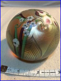 Vintage 1979 ORIENT AND FLUME Art Glass Paperweight Singed