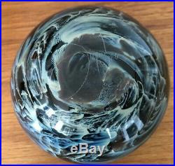 Vintage 1986 Josh Simpson signed New Mexico blue glass bowl