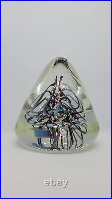 Vintage 1988 Henry Summa Signed/Dated Cone Shape Glass Paperweight