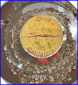 Vintage 1989 RICHARD SATAVA Art Glass Turtle Paperweight Signed Chico California