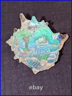 Vintage 1990's Italian Iridescent Frosted Glass Seashell