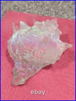 Vintage 1990's Italian Iridescent Frosted Glass Seashell
