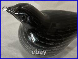 Vintage 1992 Finland Art Brown Glass Bird Rare Collectible Paperweight Figurine