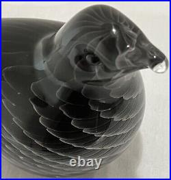 Vintage 1992 Finland Art Brown Glass Bird Rare Collectible Paperweight Figurine