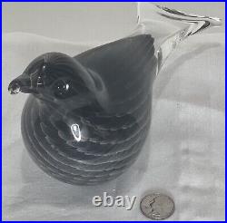 Vintage 1992 Finland Art Brown Glass Bird Rare Collectible Paperweight Figurine